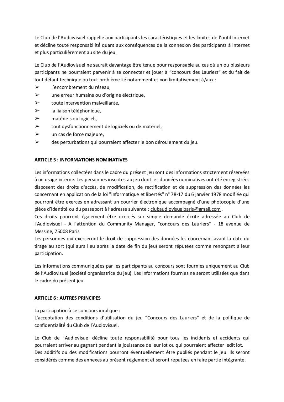 Règlement jeu concours - Lauriers de l'Audiovisuel 2020 .pdf - page 4/5